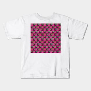 Red clover checkerboard Kids T-Shirt